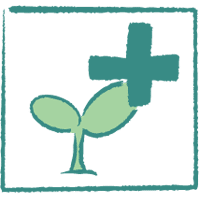 cote pharmacie plante avec une croix de pharmacie